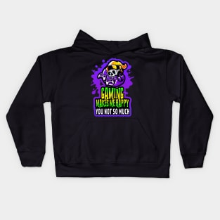 Gaming Makes Me Happy You Not So Much Purple Lime Kids Hoodie